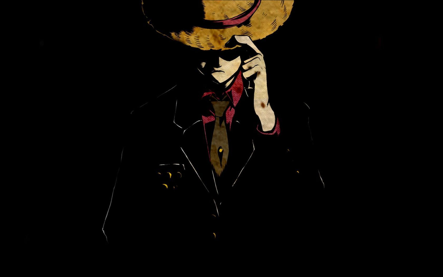 Wallpaper the dark, art, one piece, straw hat, Monkey D. Luffy - One Piece