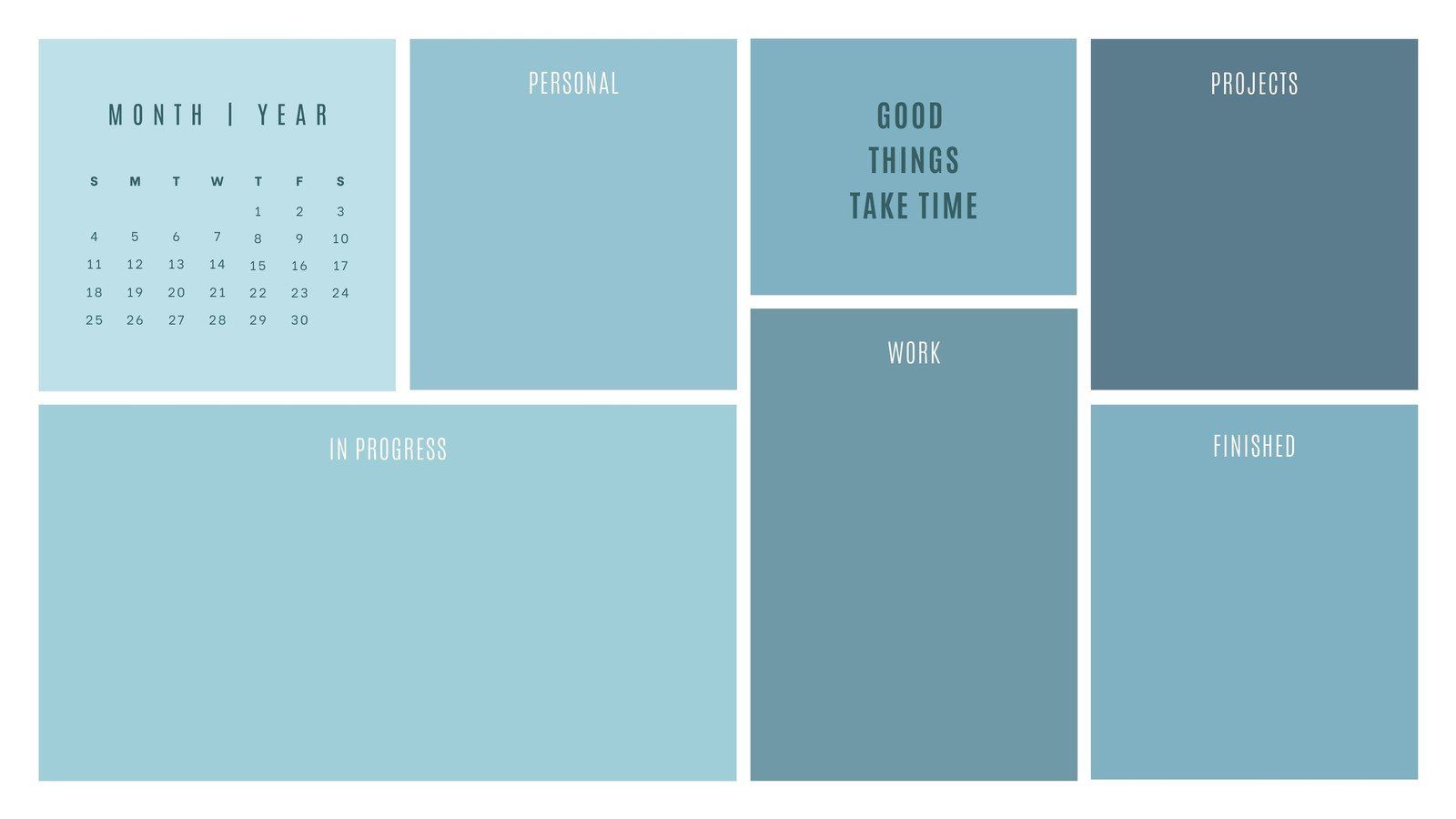 A blue and white color palette with the text 