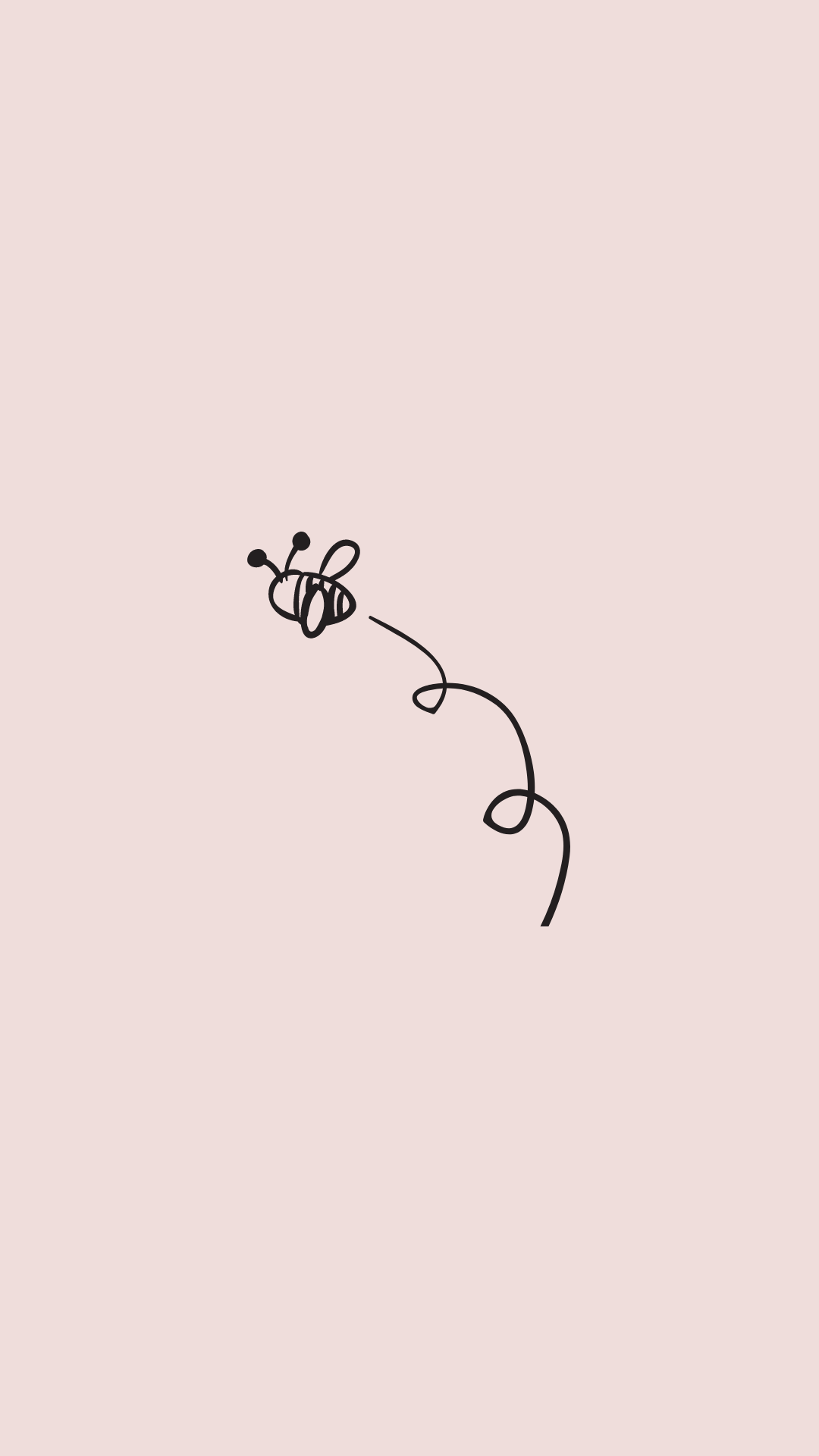 A drawing of two bees flying in the air - Phone, pretty, pink phone, spring, January, March, May, bee, cute, couple, cute iPhone, mental health