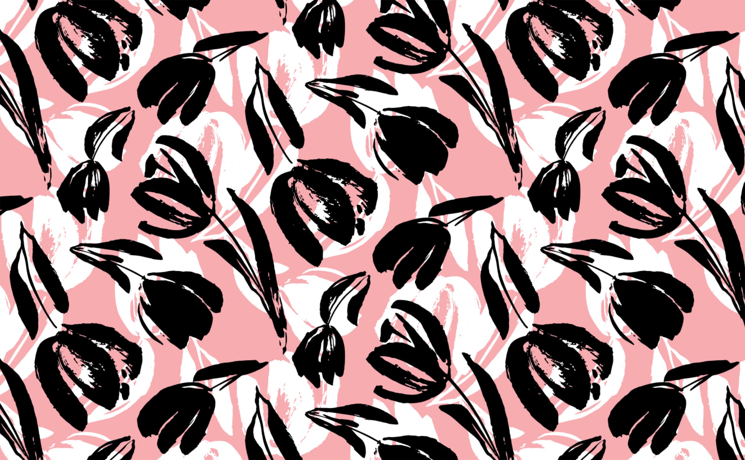 A black and white floral pattern - Pattern, tulip