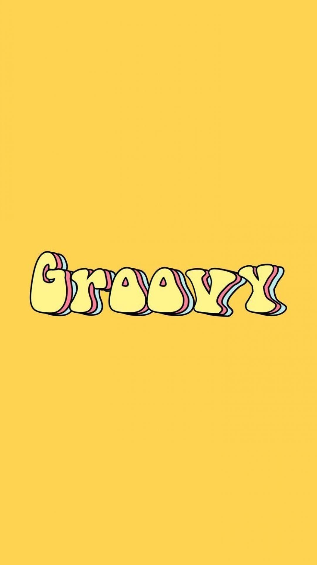 A yellow background with the word groovy in it - Yellow