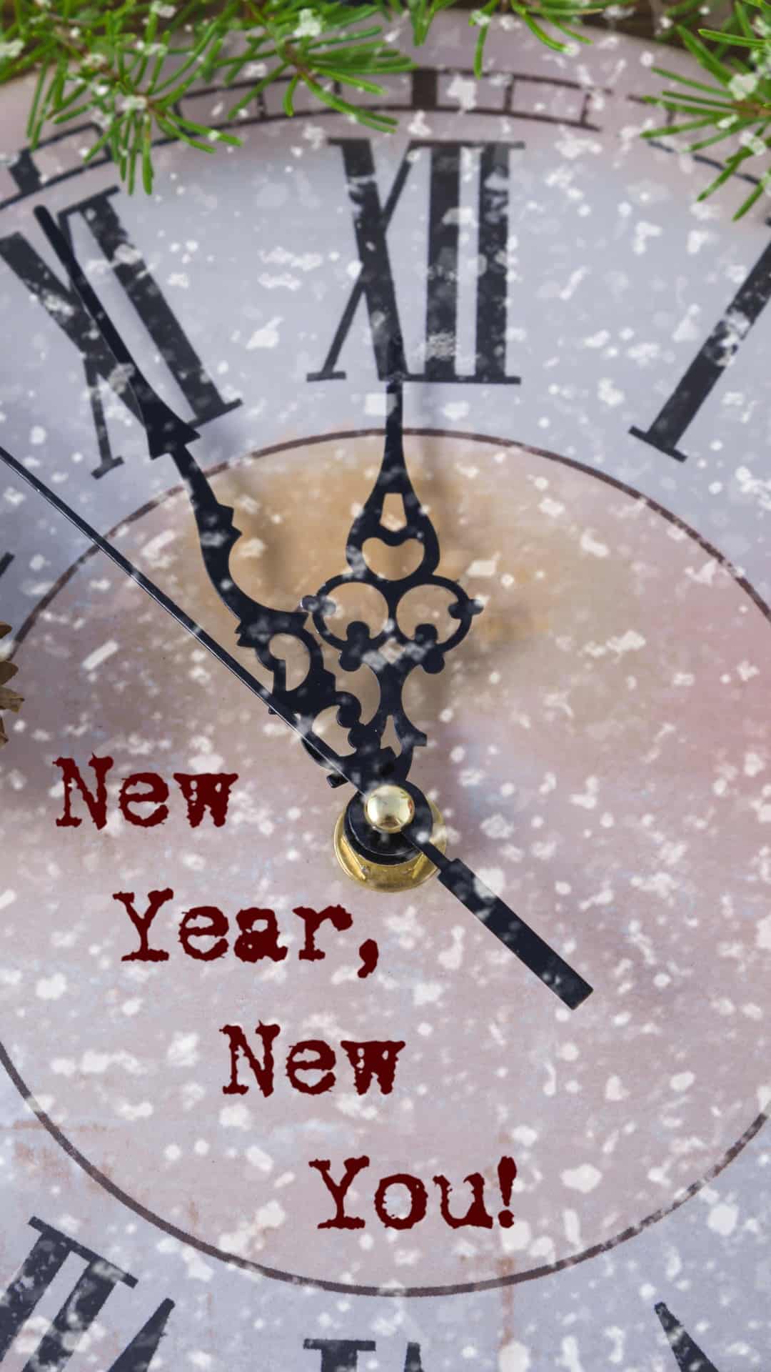 A clock with the words new year, you on it - Apple Watch, New Year