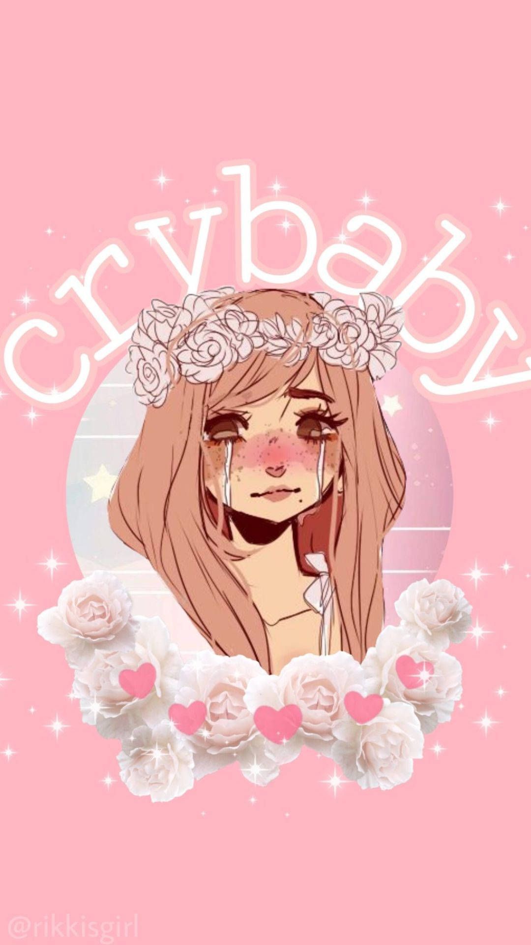 A girl with pink hair and flowers on her face - Profile picture, pink anime
