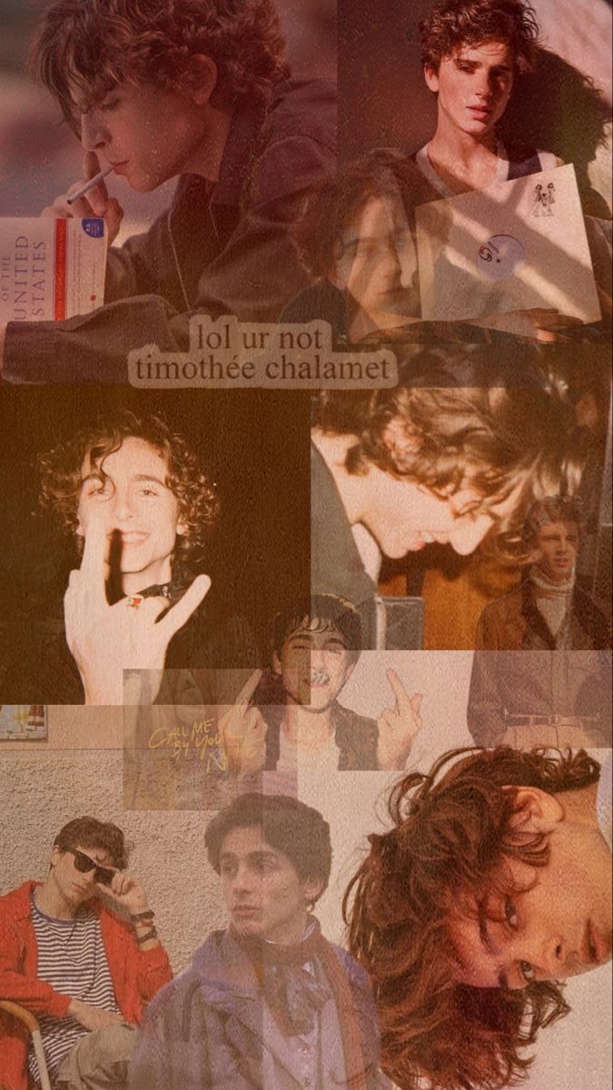 A collage of pictures with different people in them - Timothee Chalamet