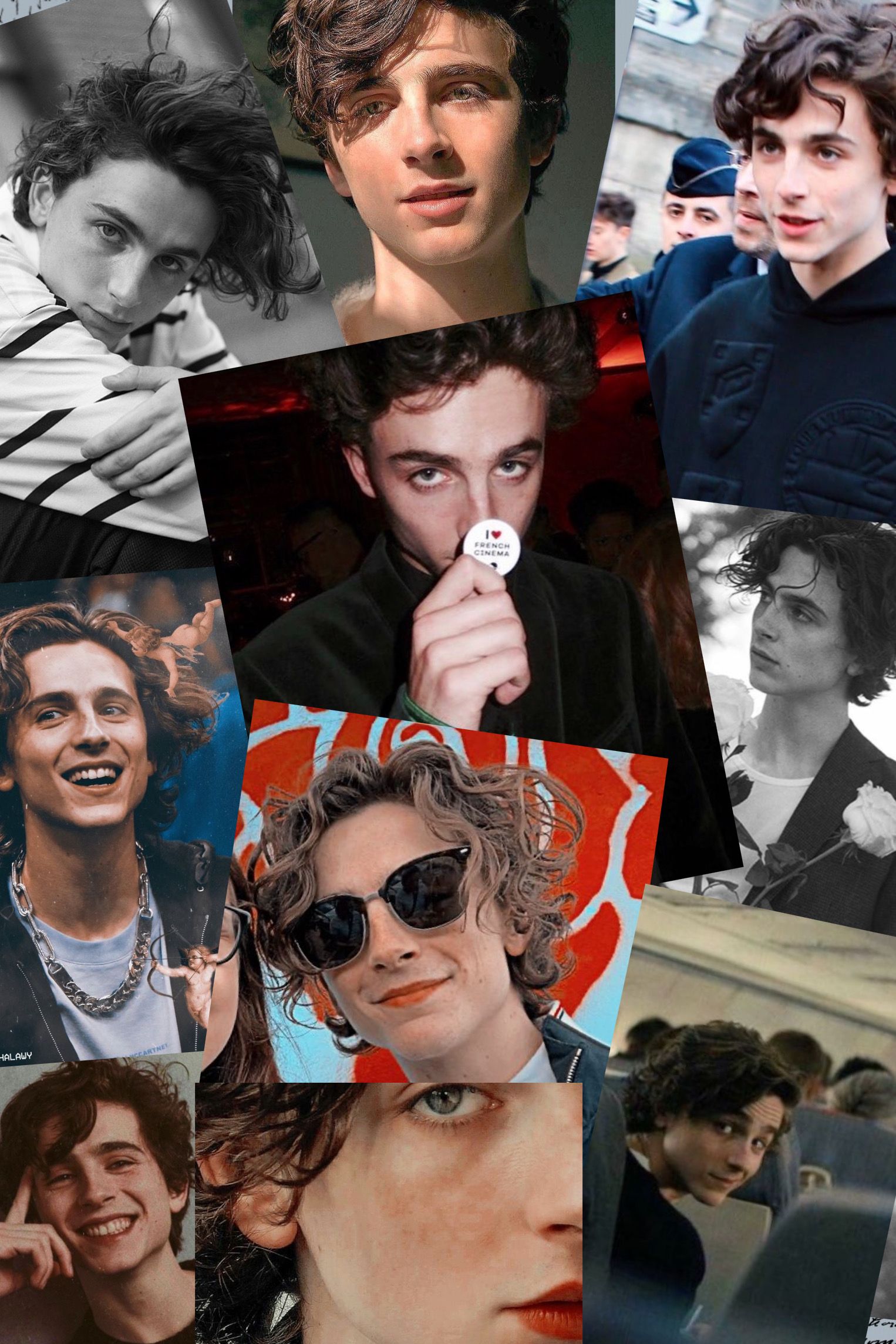 A collage of Timothee Chalamet's photos - Timothee Chalamet