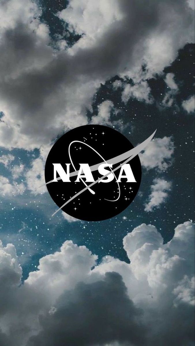 Nasa wallpaper, black and white, clouds in the background - NASA