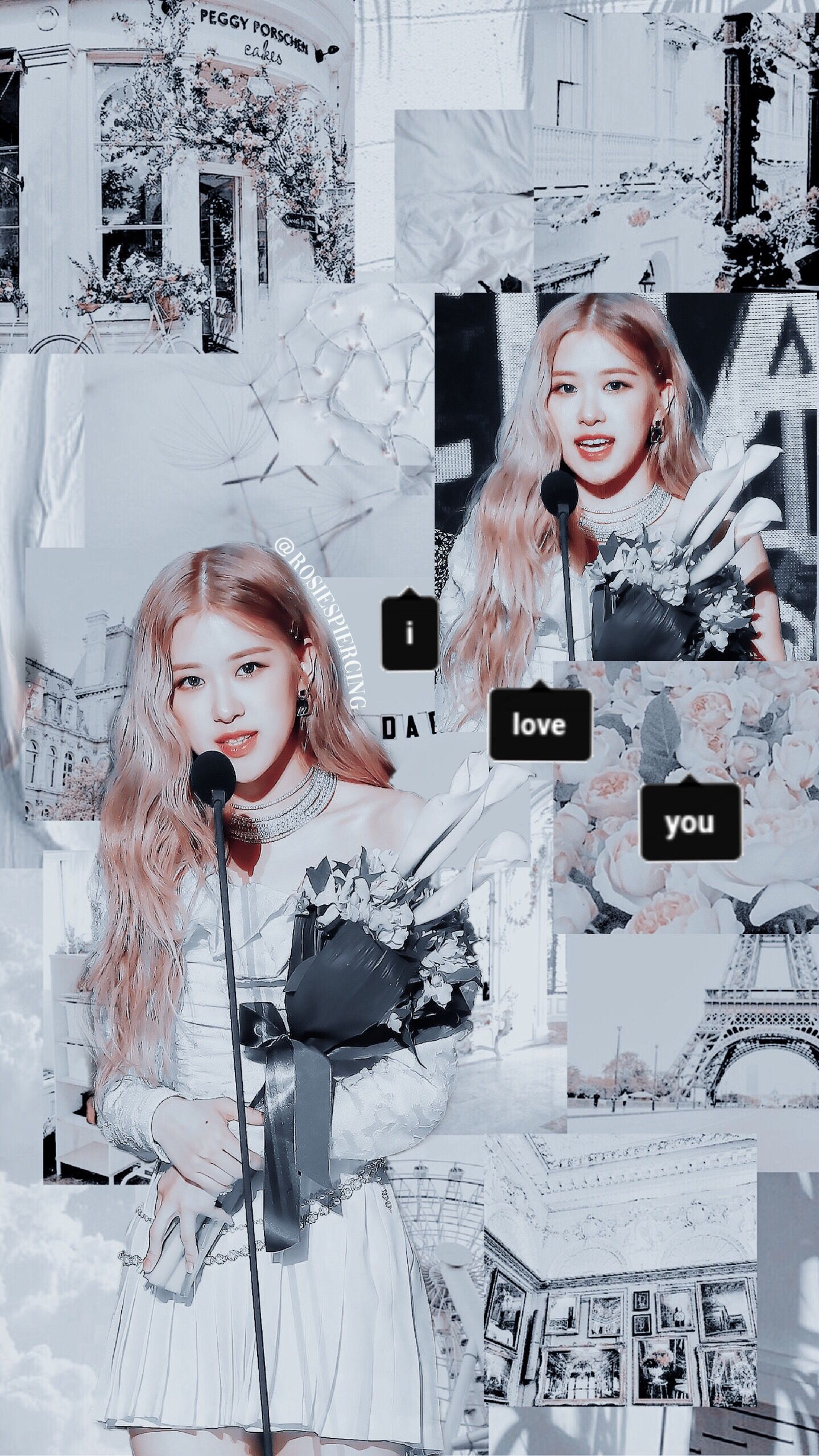 A collage of pictures with the same girl in them - BLACKPINK