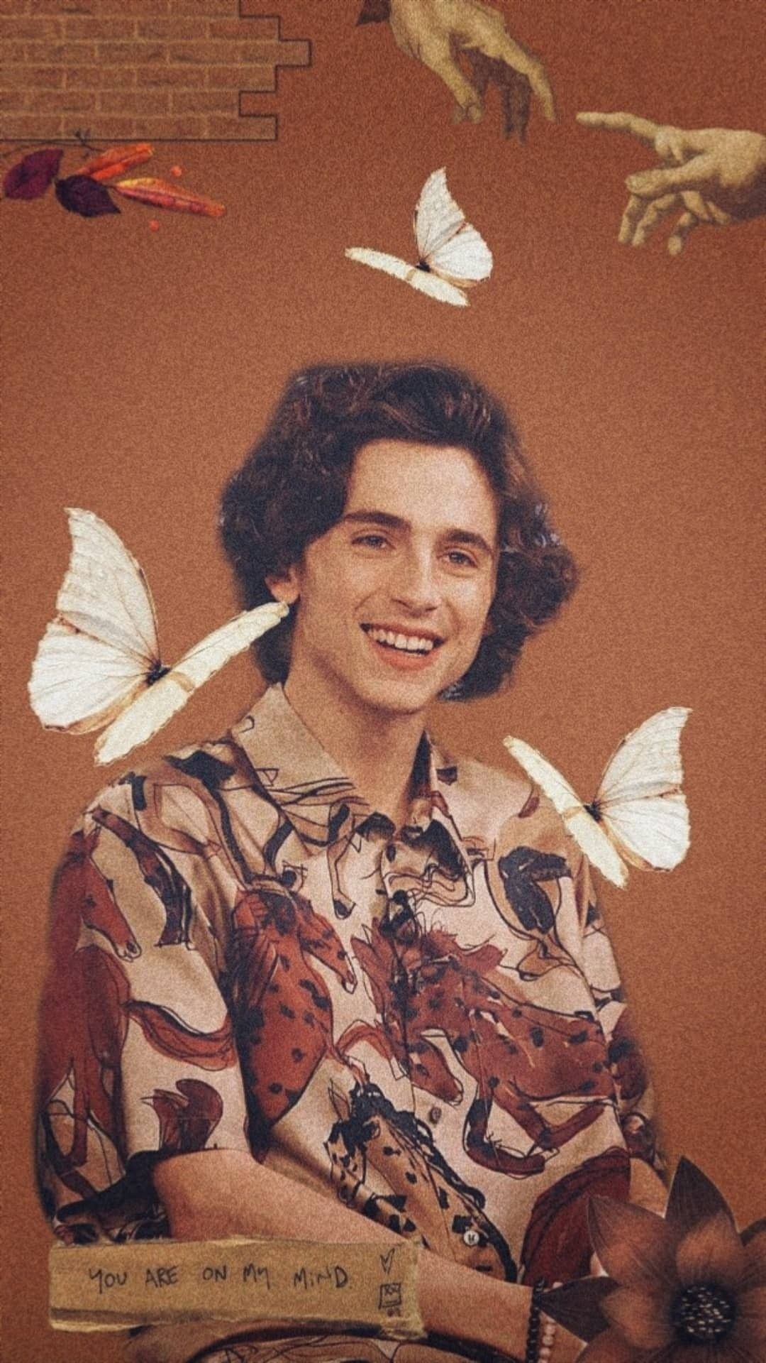 A man is smiling and holding his hands up - Timothee Chalamet