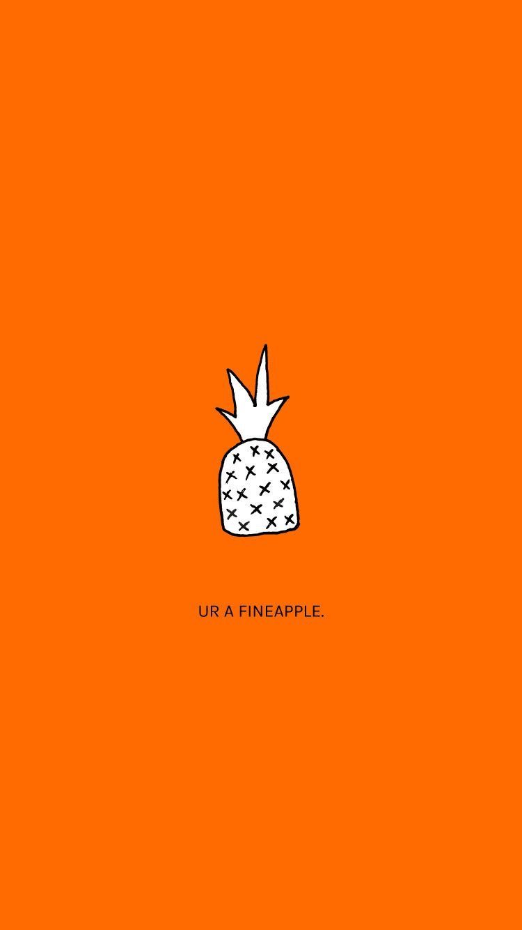 A pineapple on an orange background - Orange