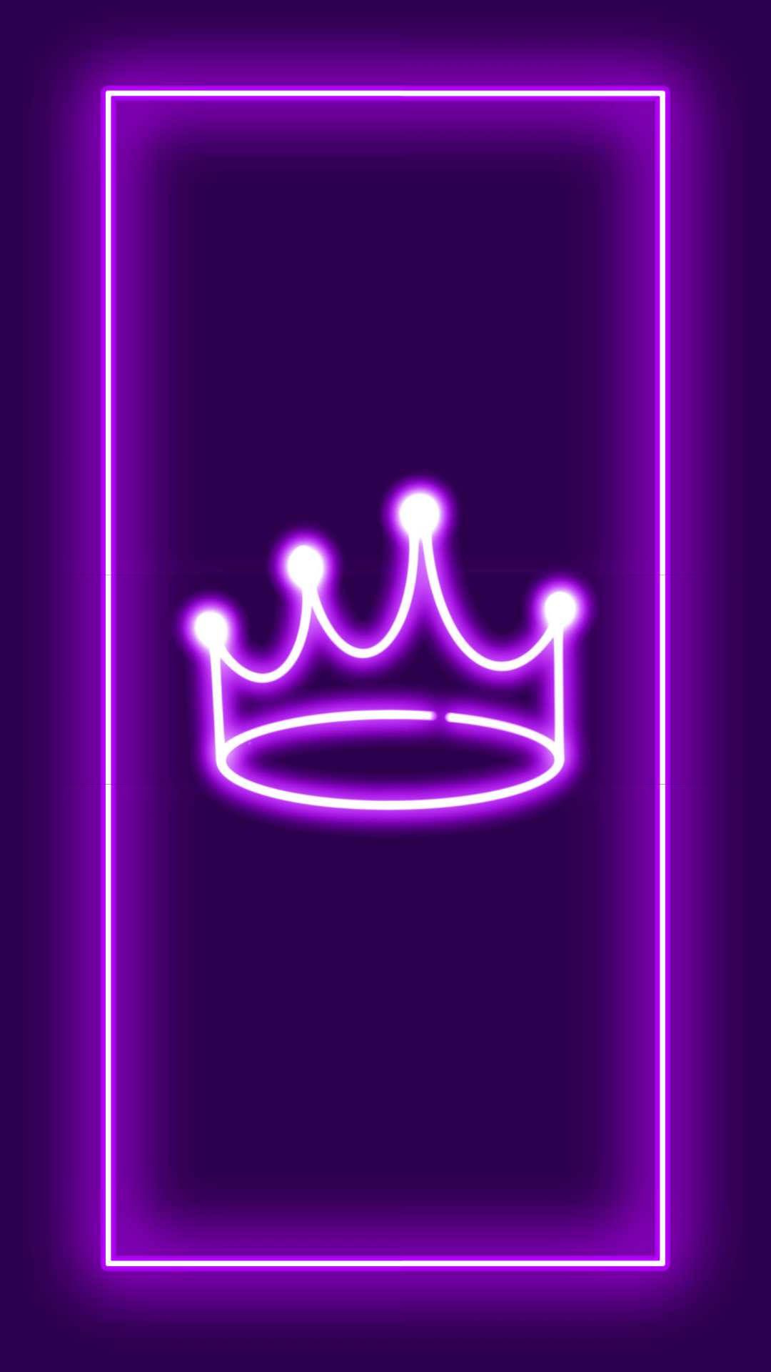 Aesthetic neon purple crown wallpaper for phone and desktop. - Purple, dark purple, crown