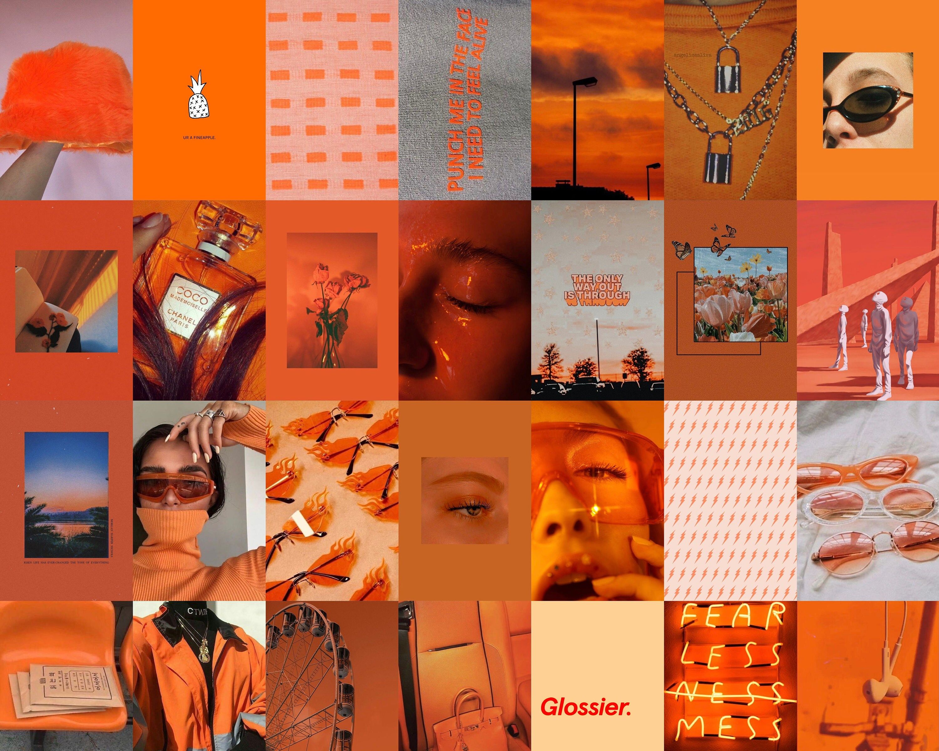 A collage of orange aesthetic pictures - Orange
