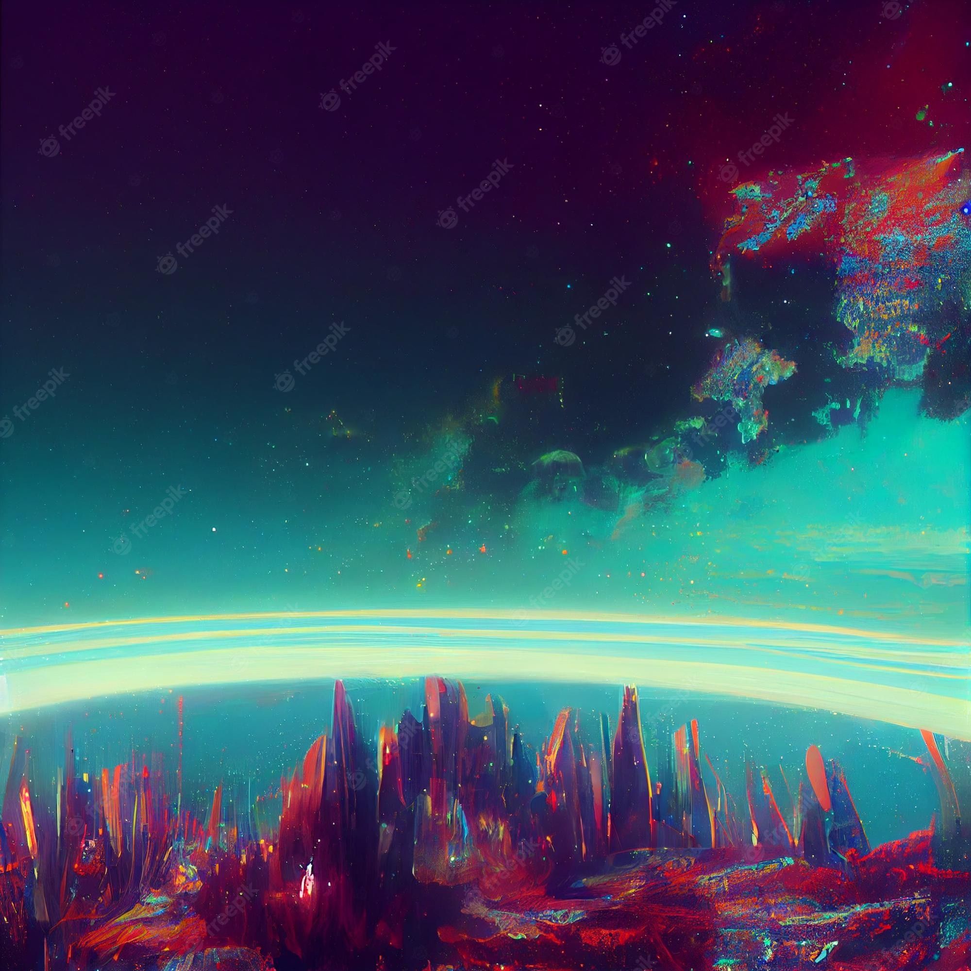 Premium Photo. Glitch background universe abstract glitchy space video wallpaper 4k