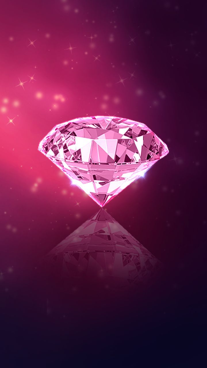 A pink diamond on a purple background - Diamond