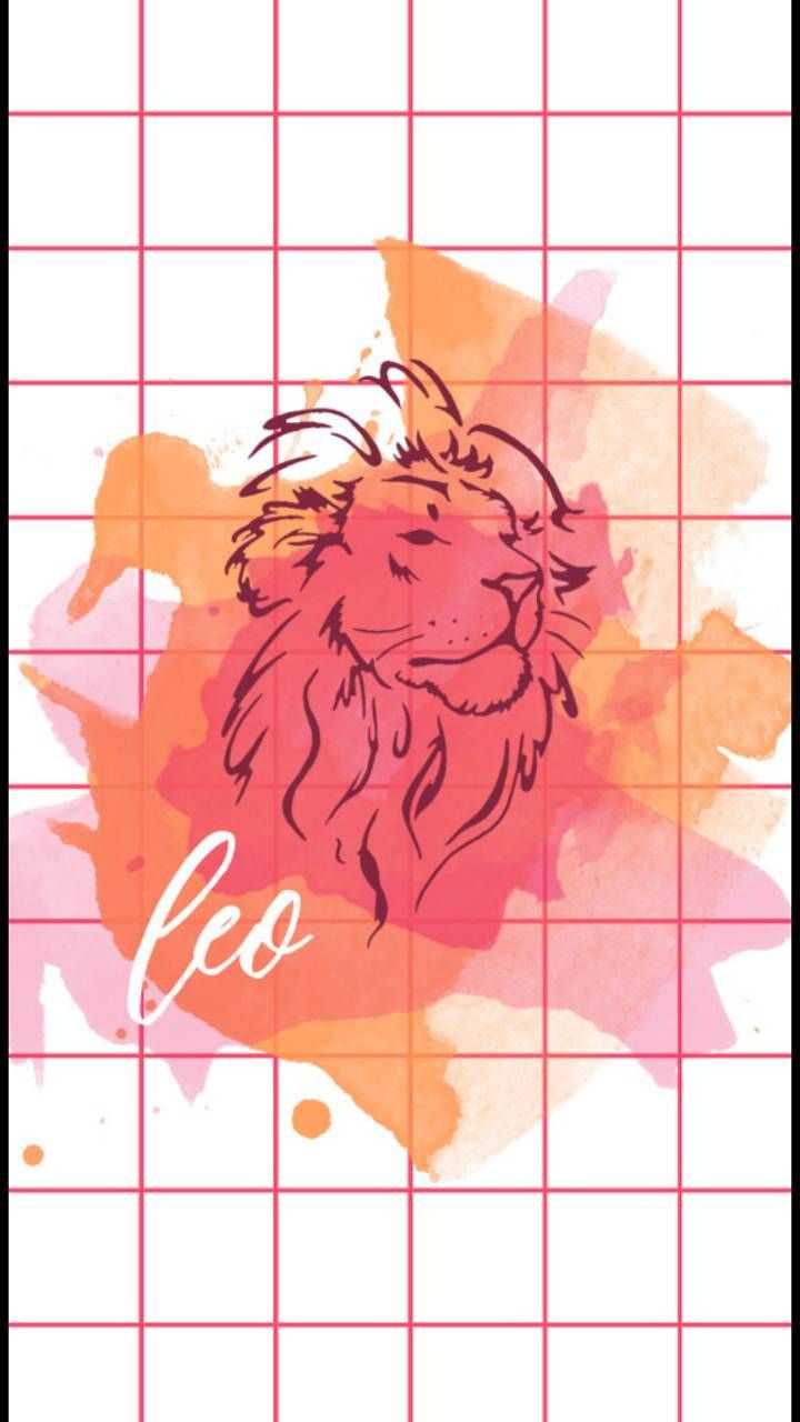 The zodiac sign leo on a grid background - Leo