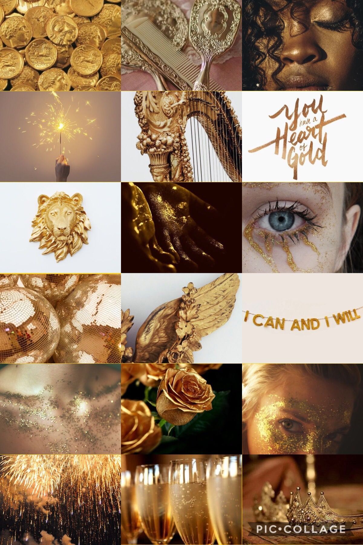 Signos. Gold aesthetic, Aesthetic collage, Leo