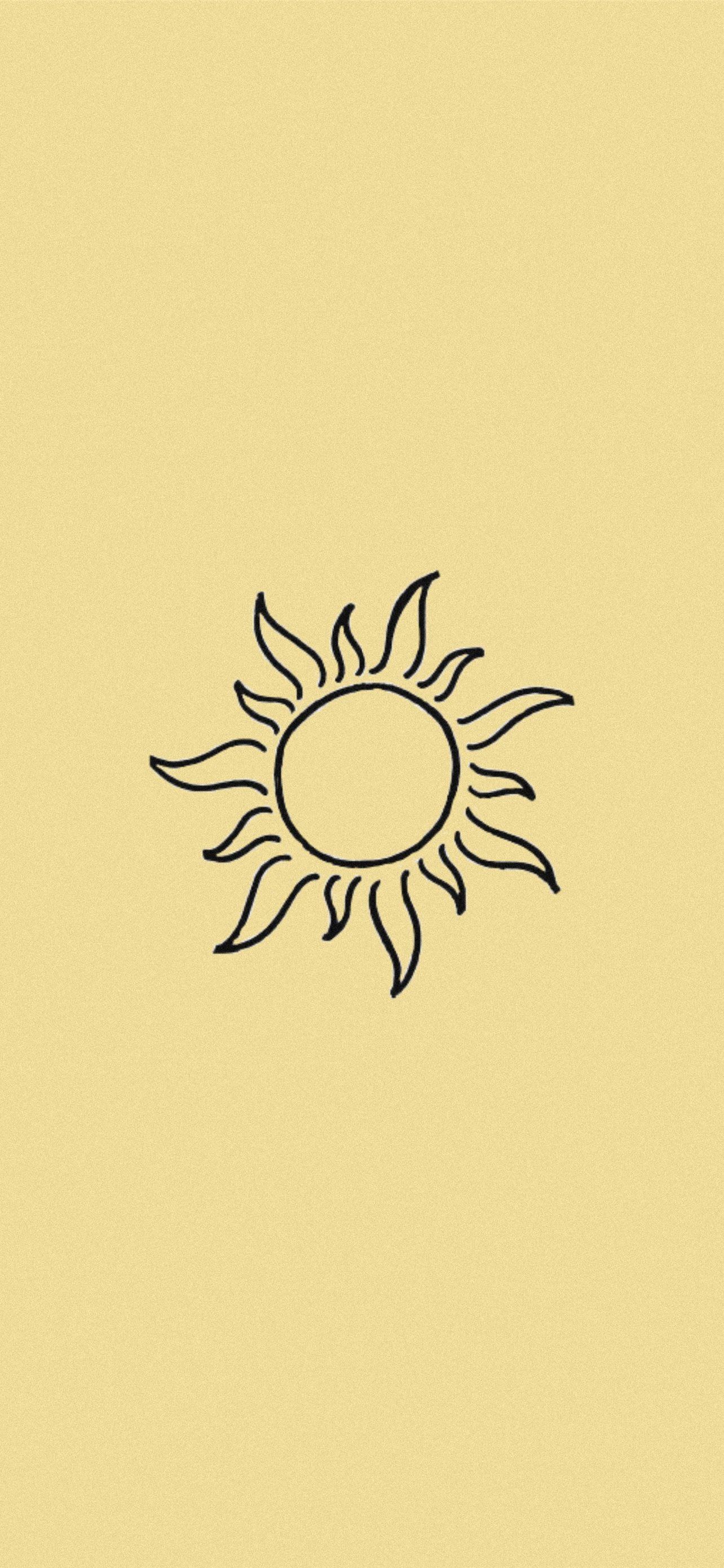 Aesthetic wallpaper drawing of a sun - Emoji