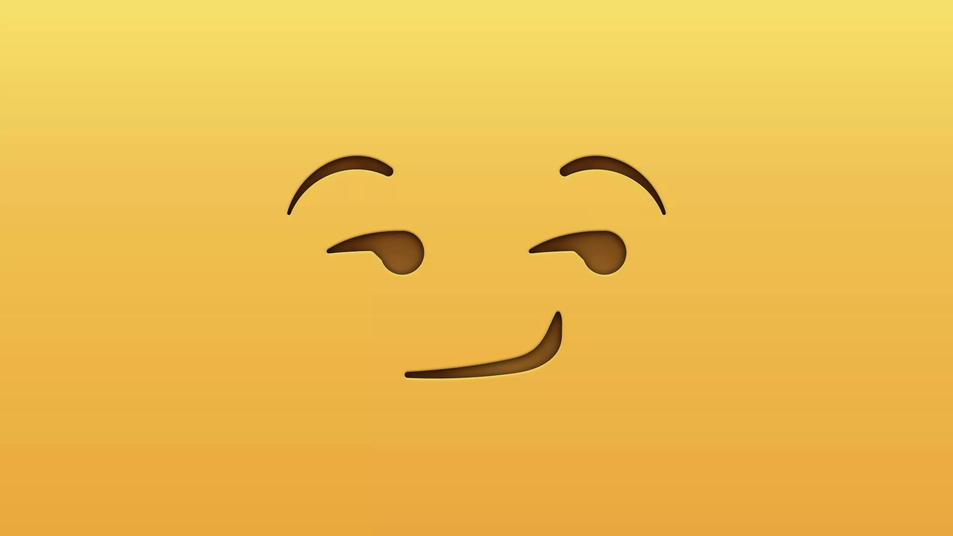 The emoticon face with a yellow background - Emoji