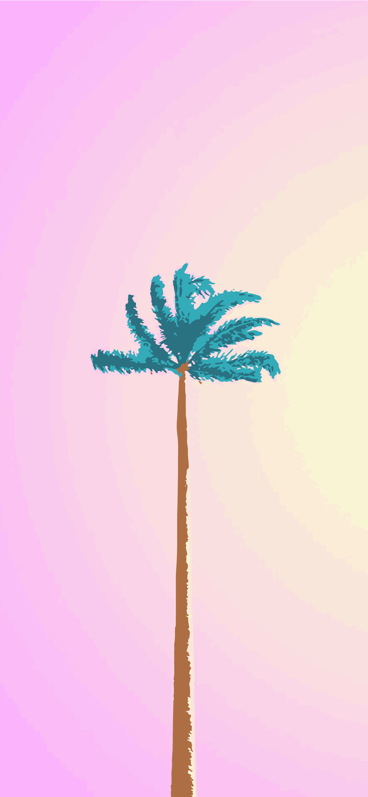 A painting of palm tree on pink background - Preppy, palm tree