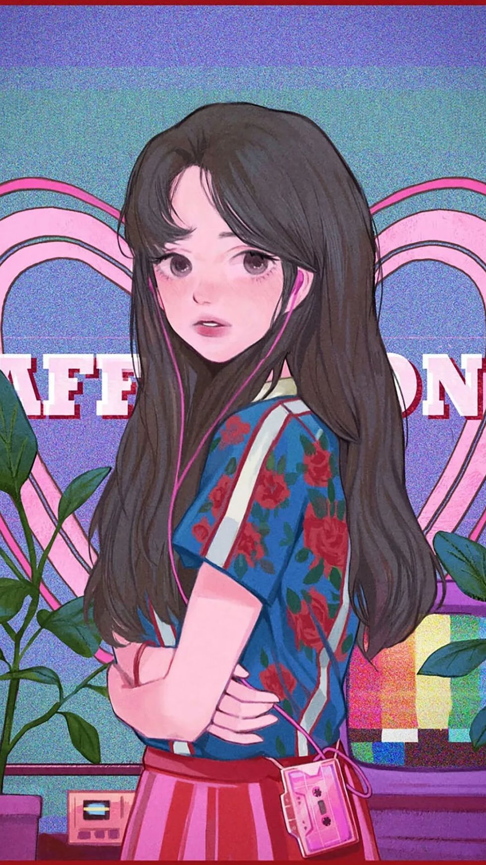Pretty girl Wallpaper. Girls cartoon art, Anime art girl, Cute drawings