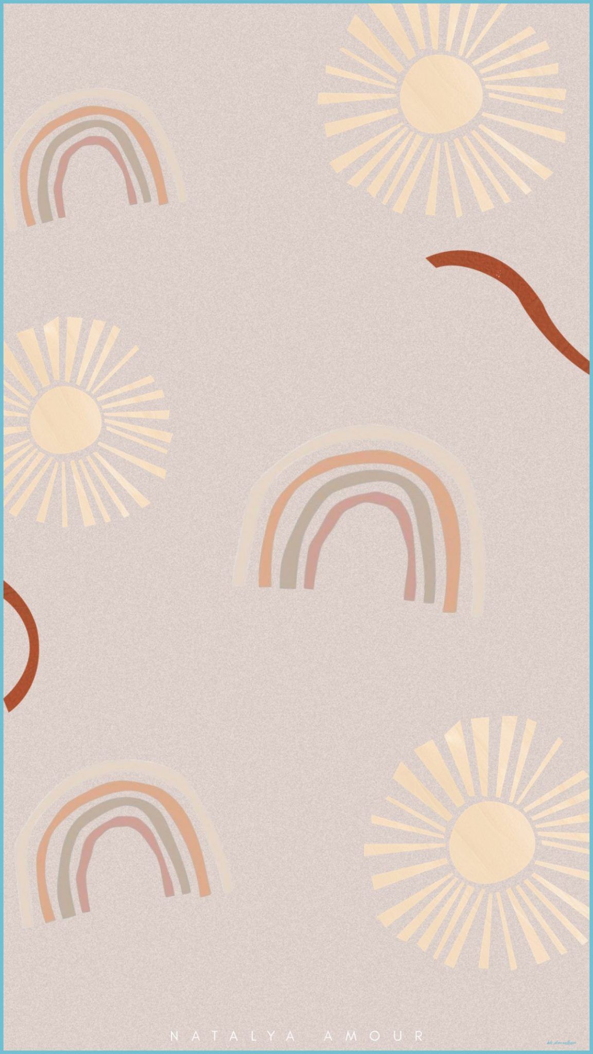 A poster with rainbows and suns - Boho, sun