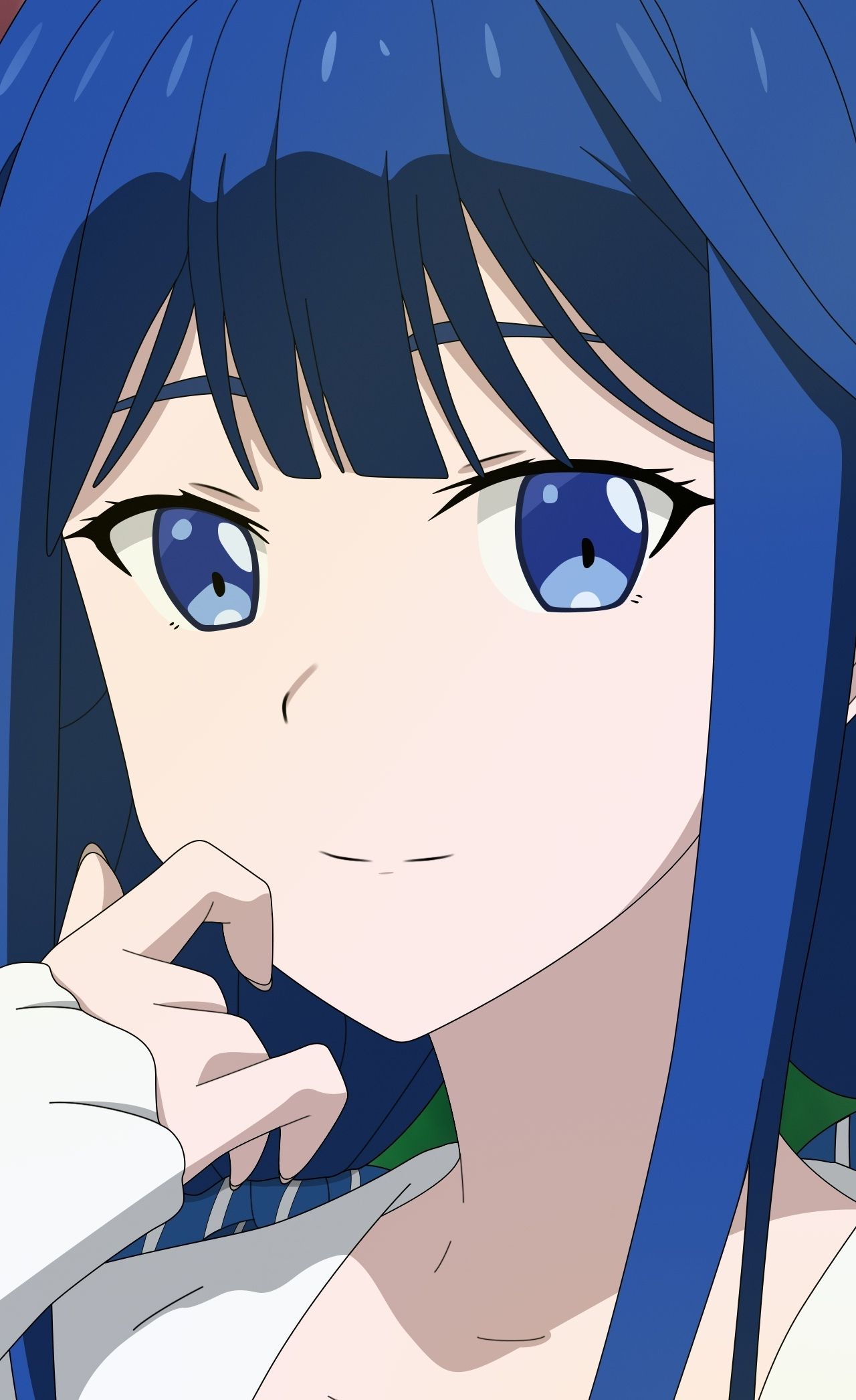 Download wallpaper 1280x2120 aki adagaki, cute, anime girl, blue hair, iphone 6 plus, 1280x2120 HD background, 5904