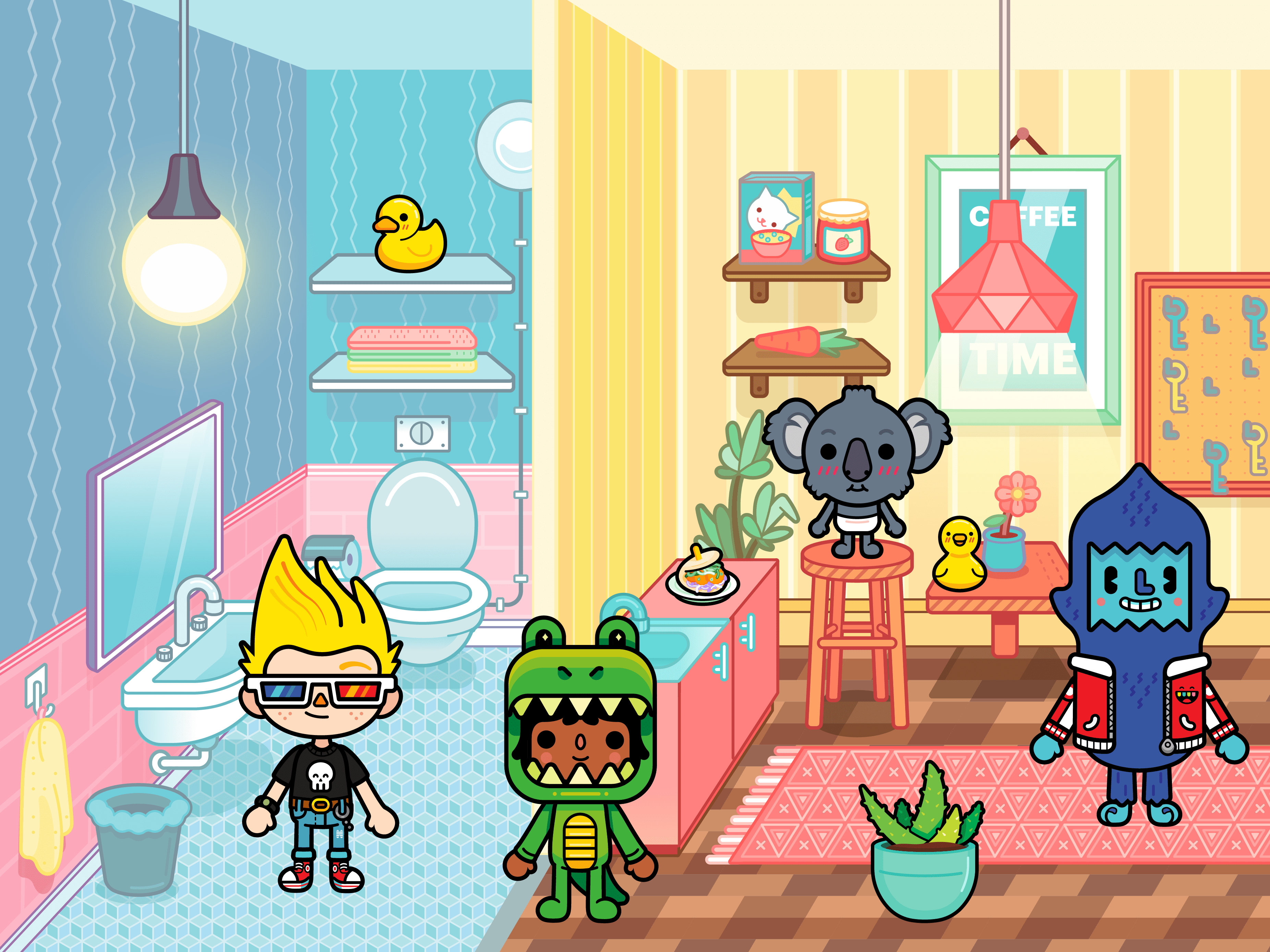 A cartoon style room with toys in it - Toca Boca