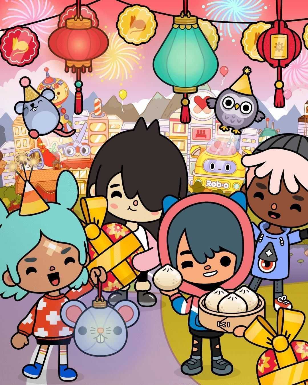 A group of characters from the game Toca Life World. - Toca Boca