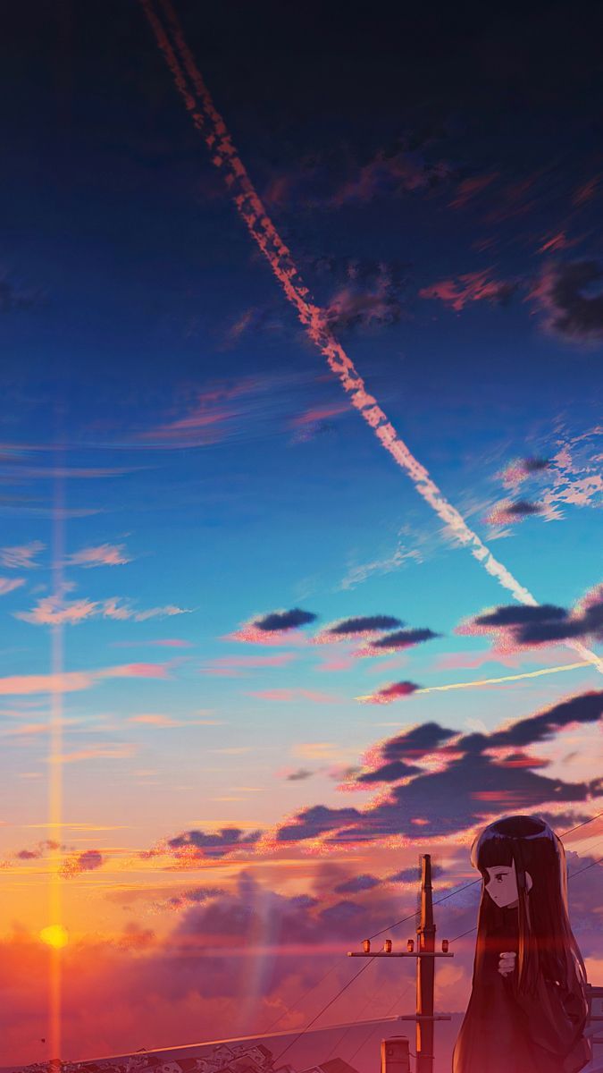 Wallpaper Anime sunset. Pemandangan anime, Pemandangan, Ilustrasi karakter