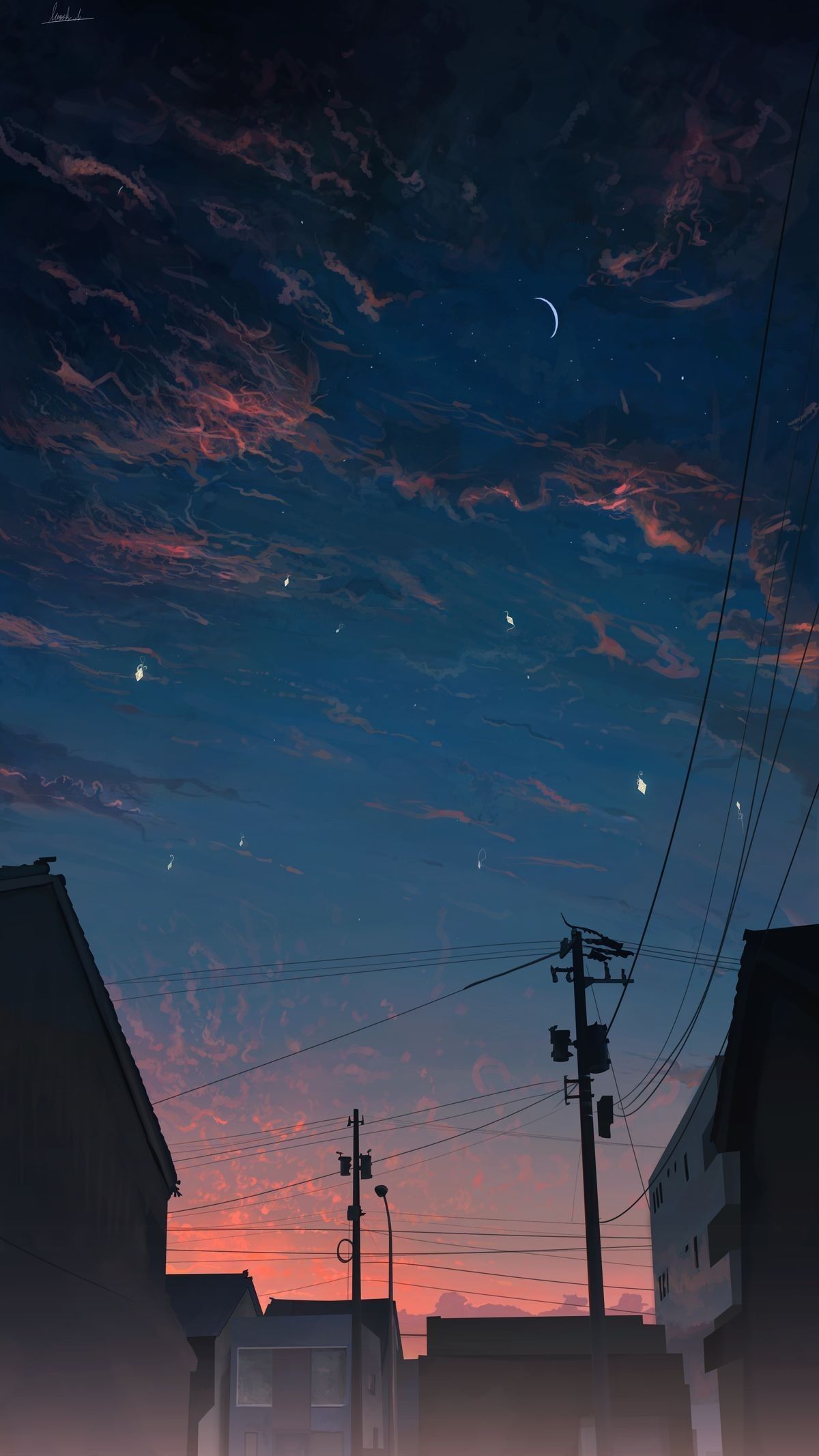 Anime #sky #Wallpaper #View #Sunset #background.. 風景の壁紙, 美しい壁紙, 風景