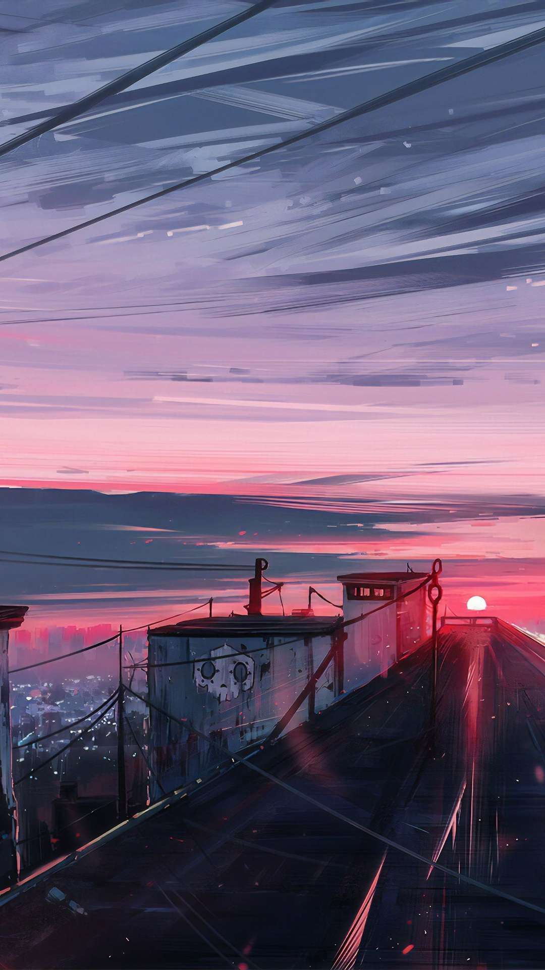 IPhone wallpaper anime train with high-resolution 1080x1920 pixel. You can use this wallpaper for your iPhone 5, 6, 7, 8, X, XS, XR backgrounds, Mobile Screensaver, or iPad Lock Screen - Anime sunset