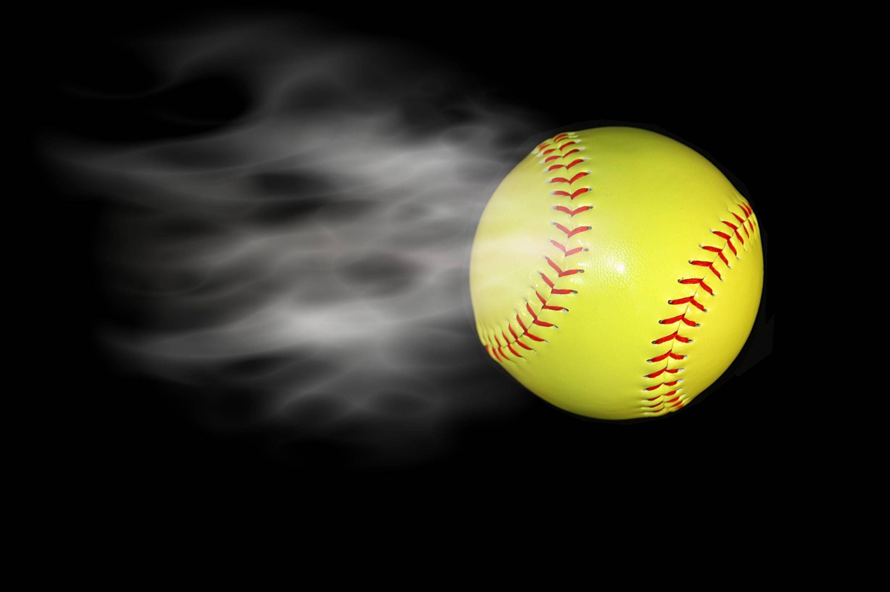 Download Softball With Trailing White Smoke Effect Wallpaper