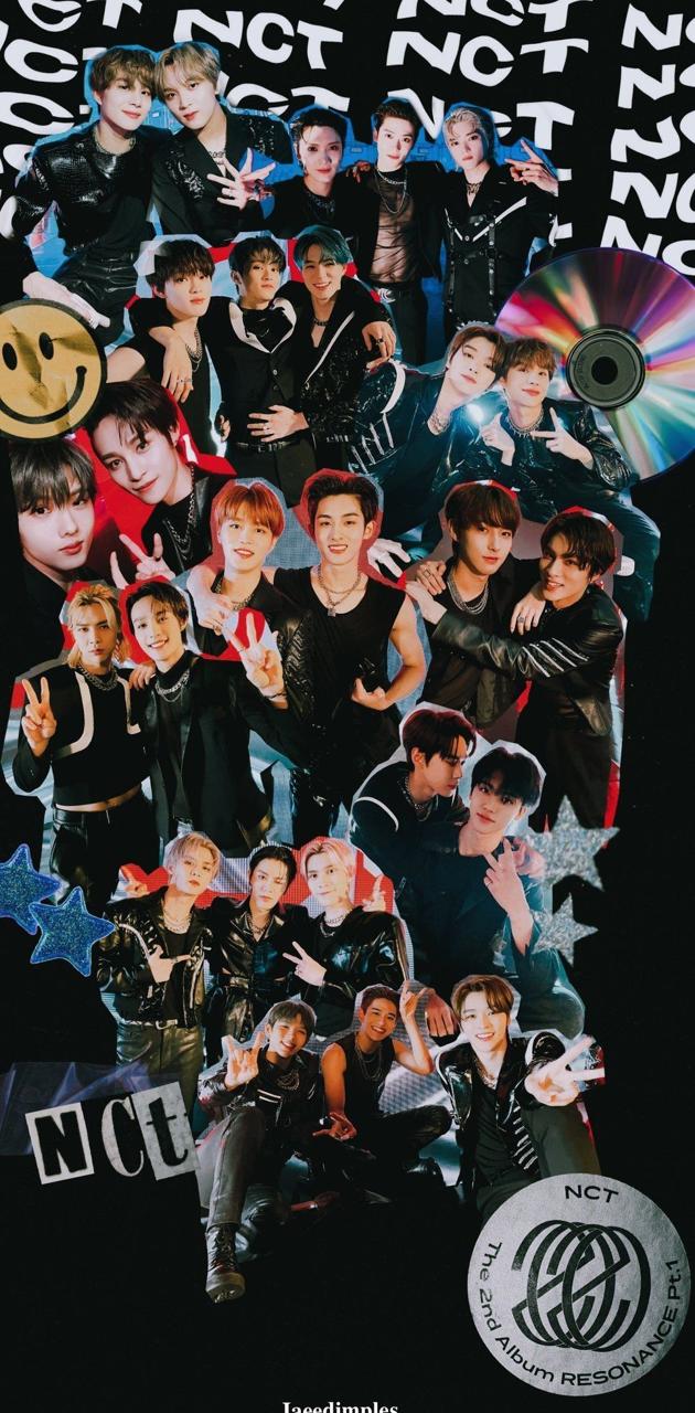 A poster with many pictures of people - NCT