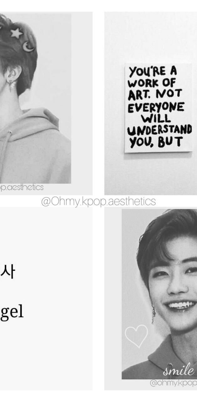 Four photos of a man with different captions - NCT