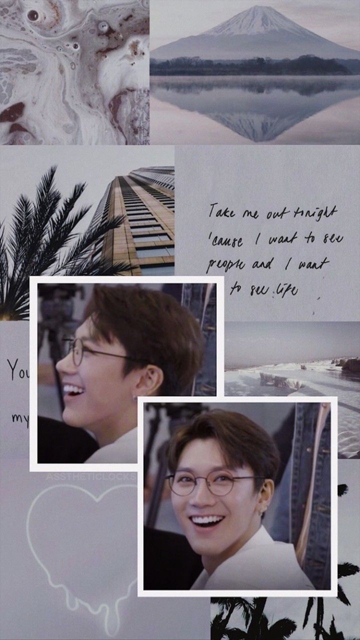 Aesthetic photo collage of Jimin from BTS with quotes - NCT