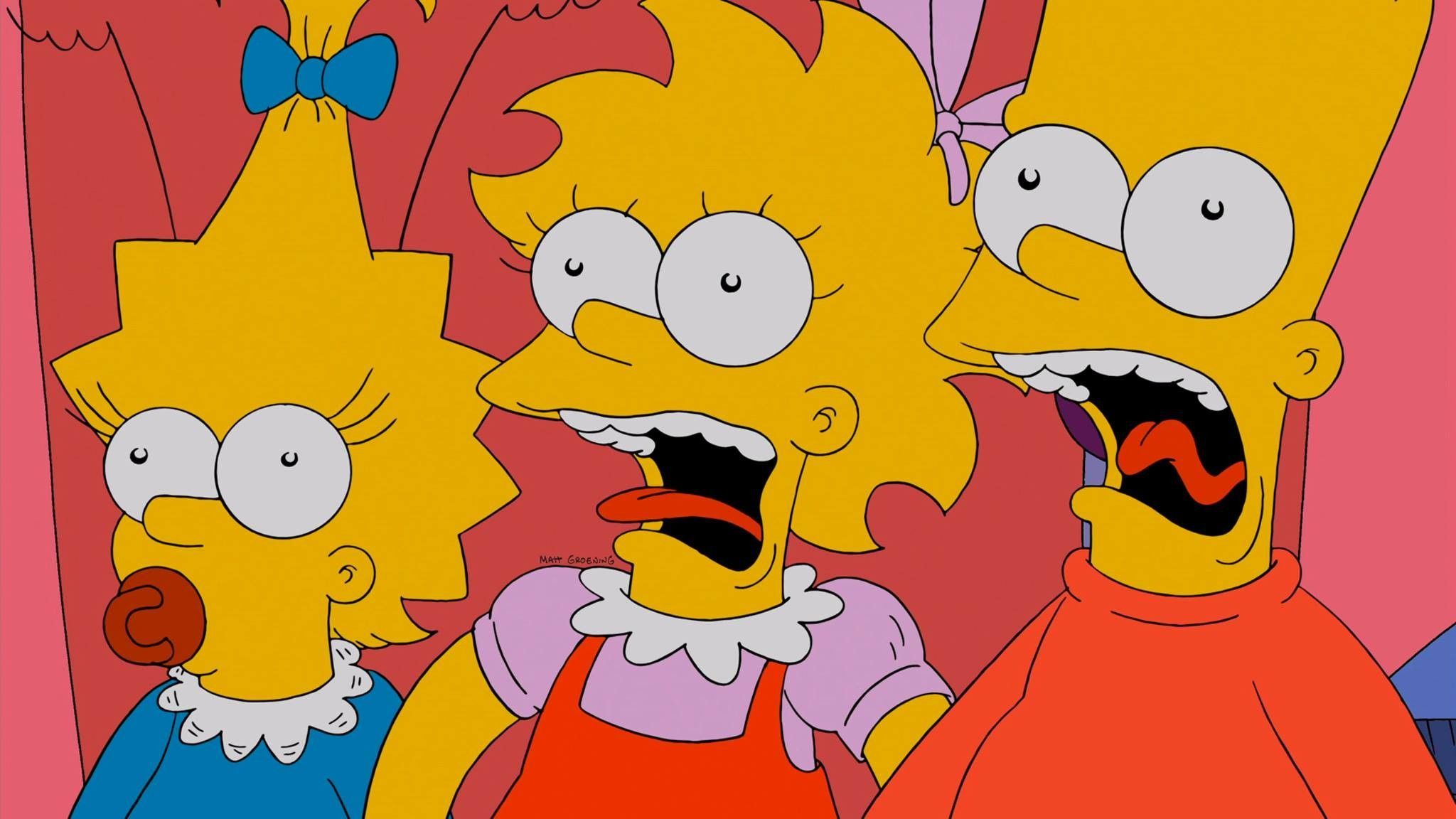 The simpsons are all looking at each other - Lisa Simpson, The Simpsons, Bart Simpson