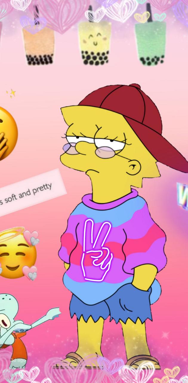 The simpsons cartoon character with a hat and shirt - Lisa Simpson