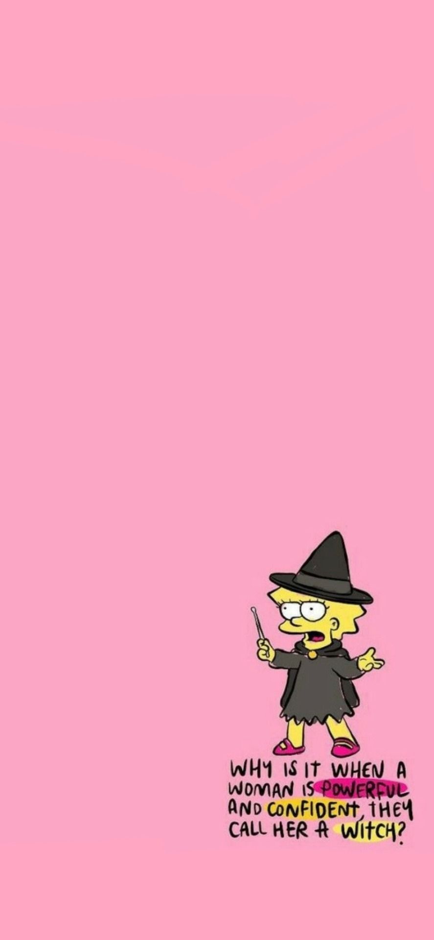 A cartoon character with the words, ``the witch is in - Lisa Simpson