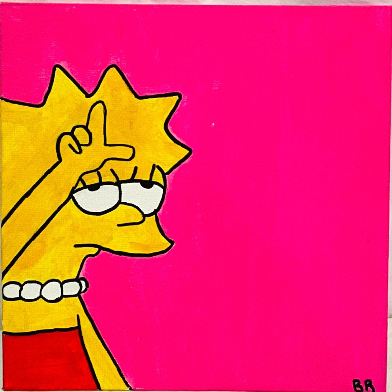 Lisa Simpson on a pink background - Lisa Simpson