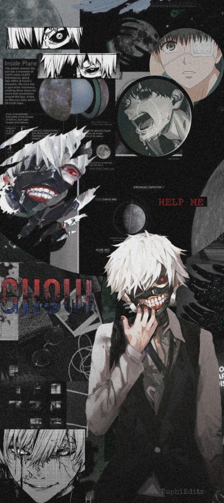 A collage of images with anime characters - Tokyo Ghoul