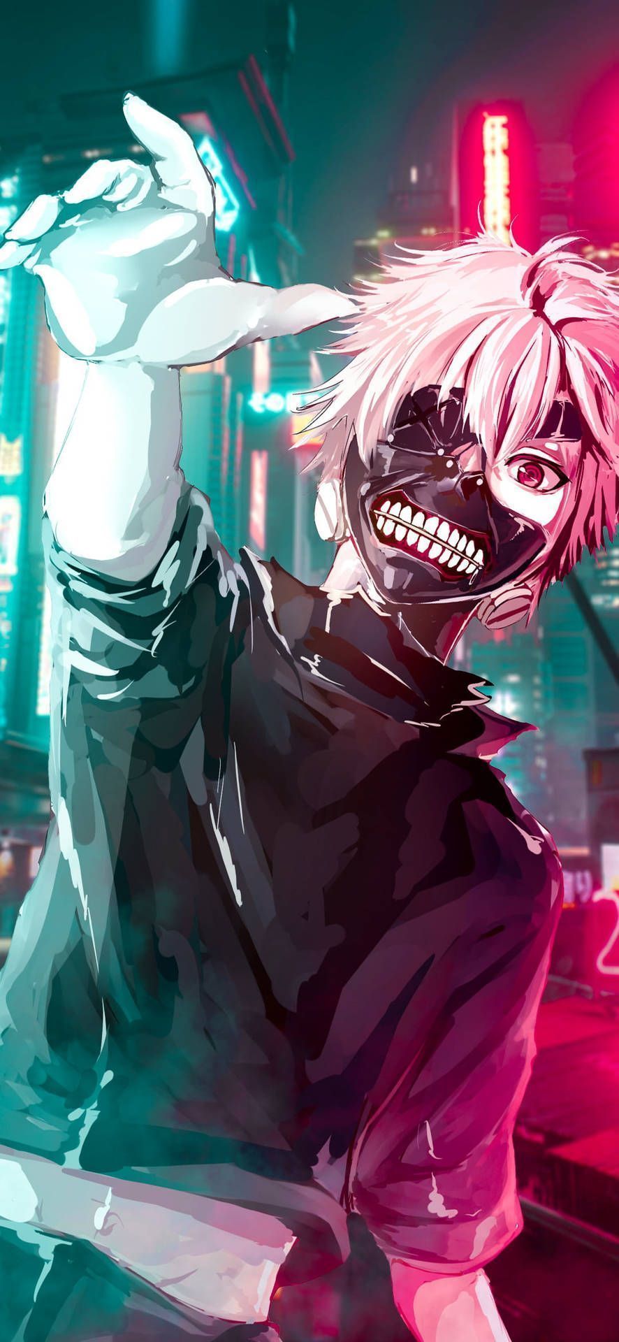 Download Tokyo Ghoul Neon Aesthetic iPhone Wallpaper