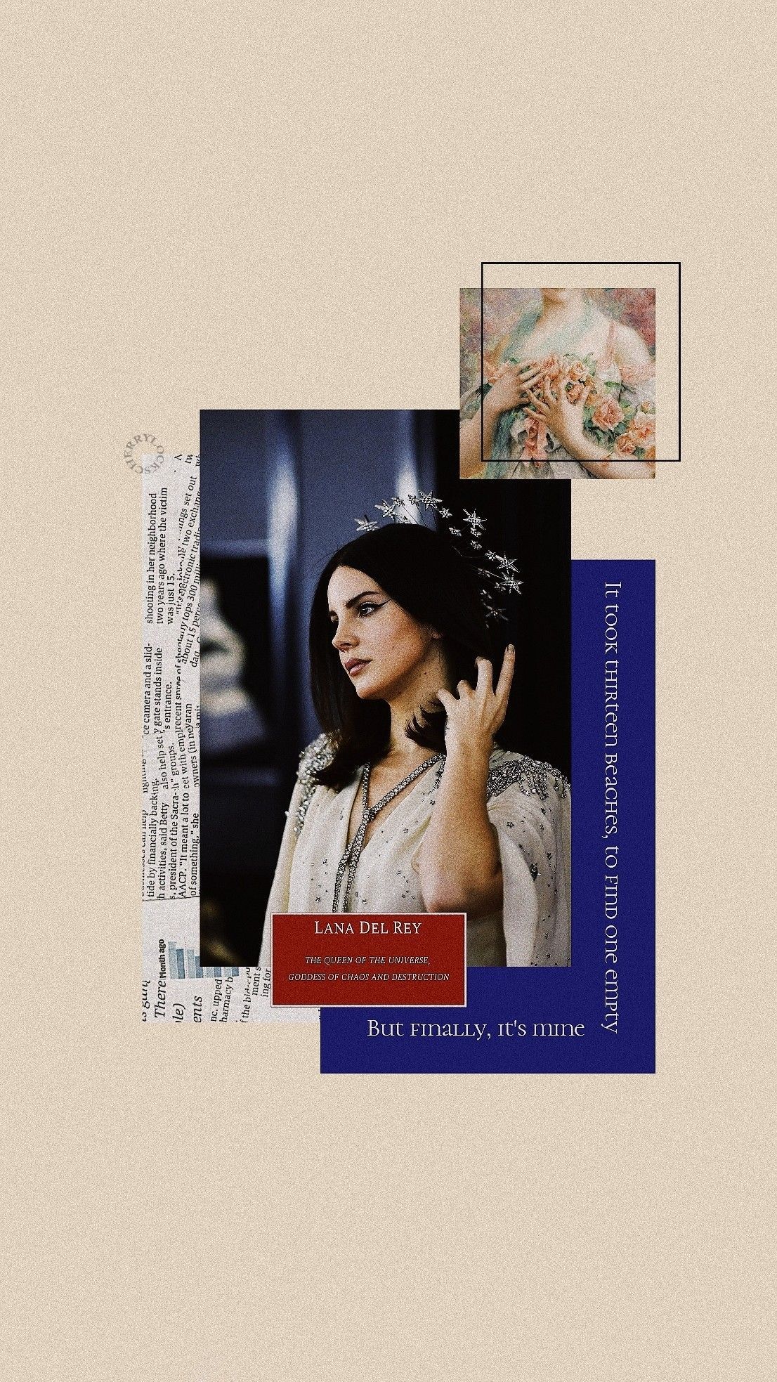 A collage of pictures and words - Lana Del Rey