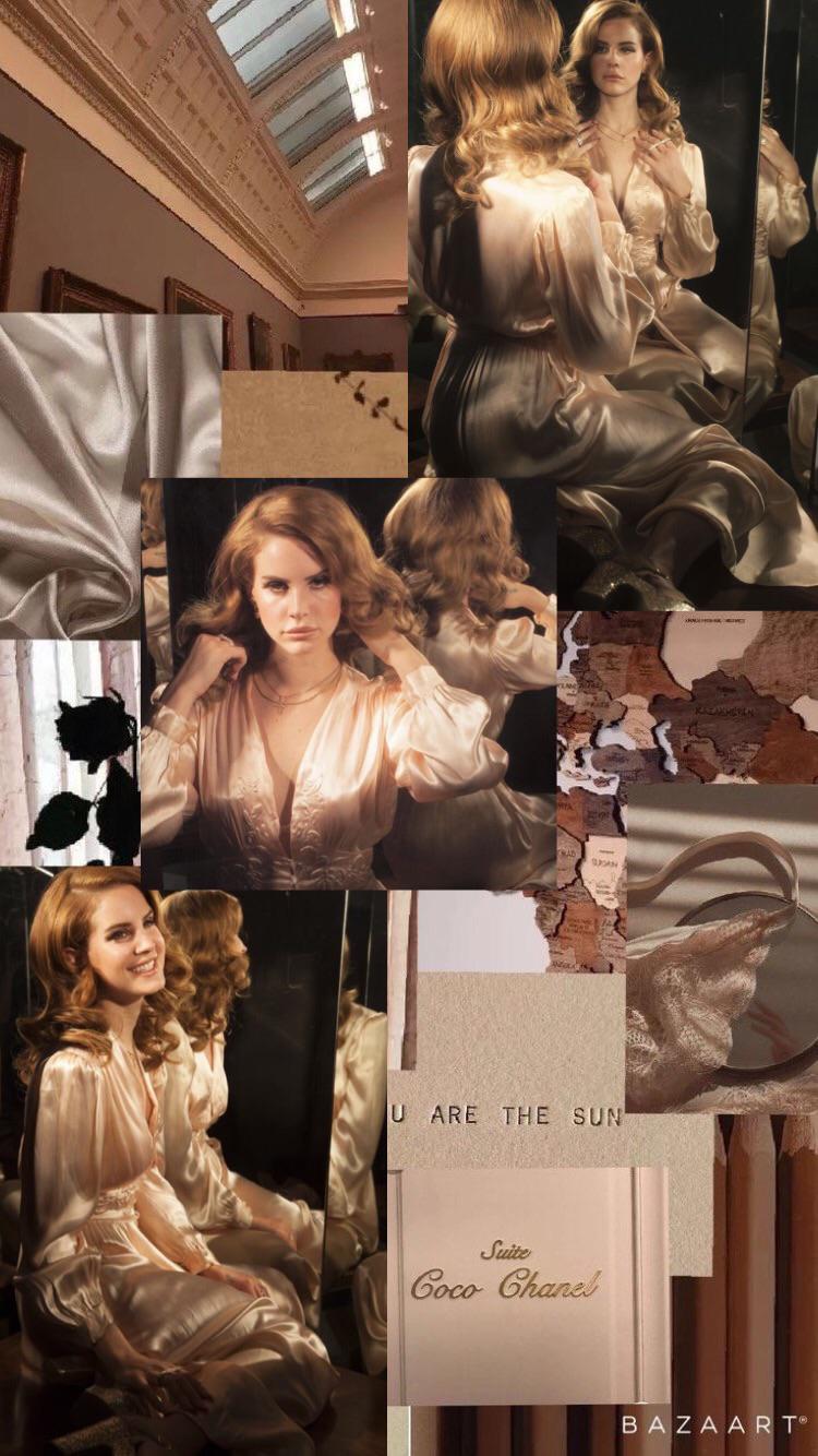 A collage of photos of a woman in a silk robe, a quote that says 