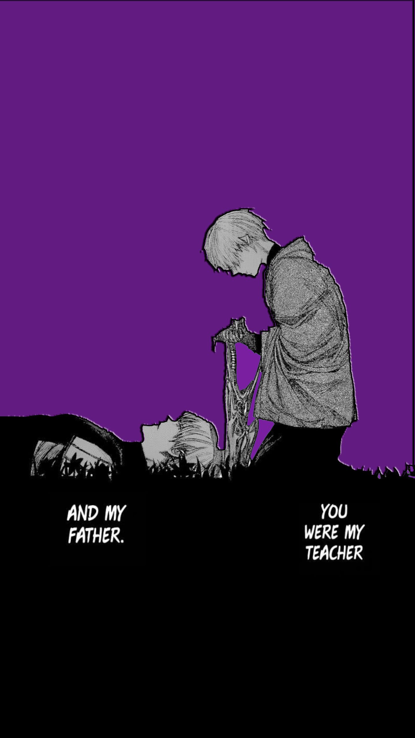 A black and white comic with the words, you were my teacher - Tokyo Ghoul