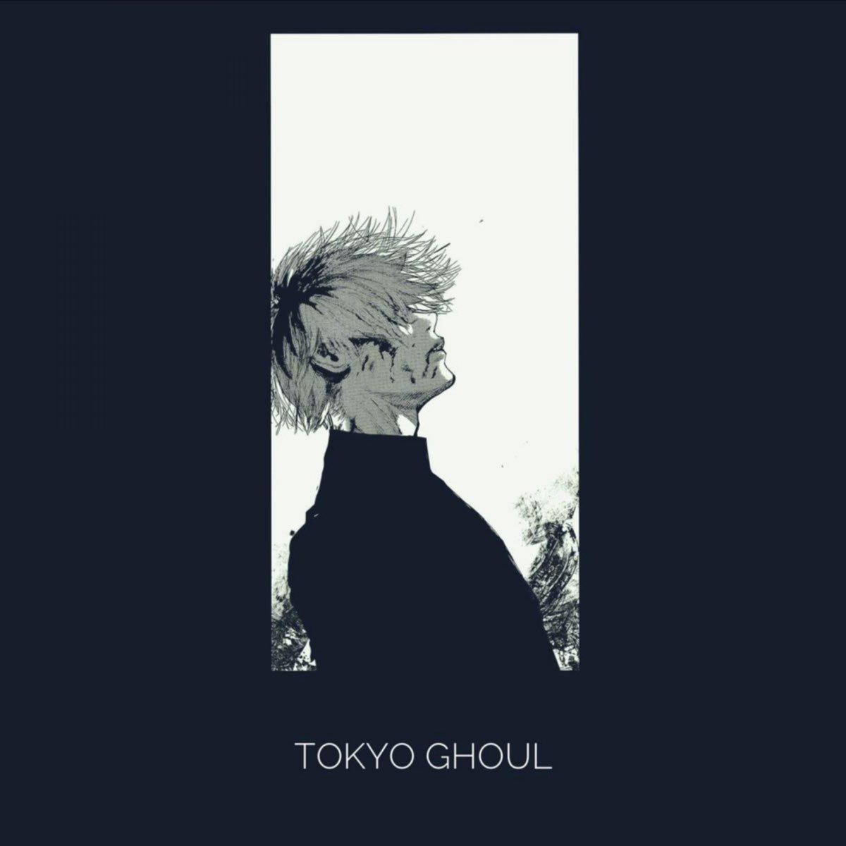 Tokyo Ghoul poster with a character looking back. - Tokyo Ghoul