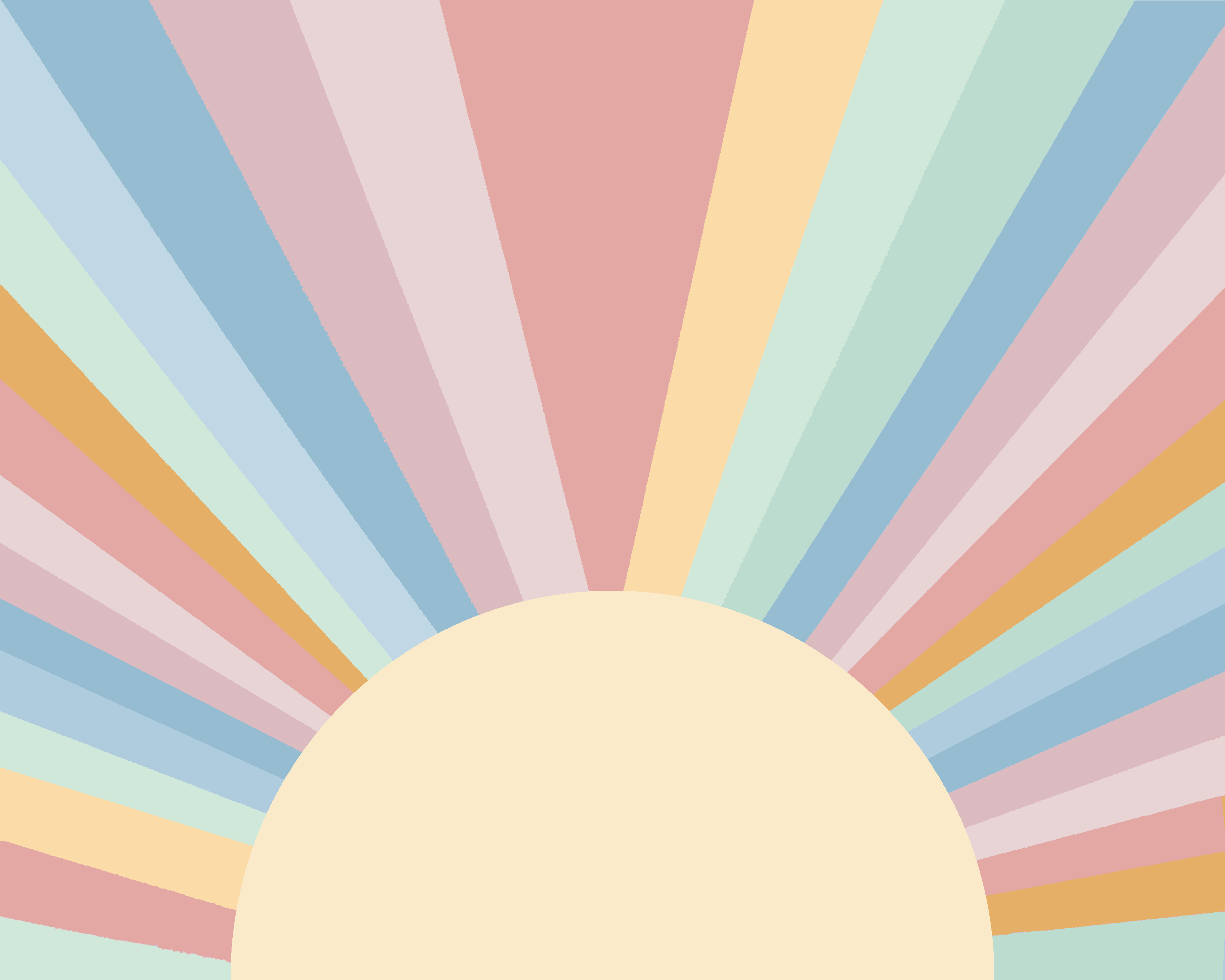 A sun with rainbow stripes on it - Pastel rainbow