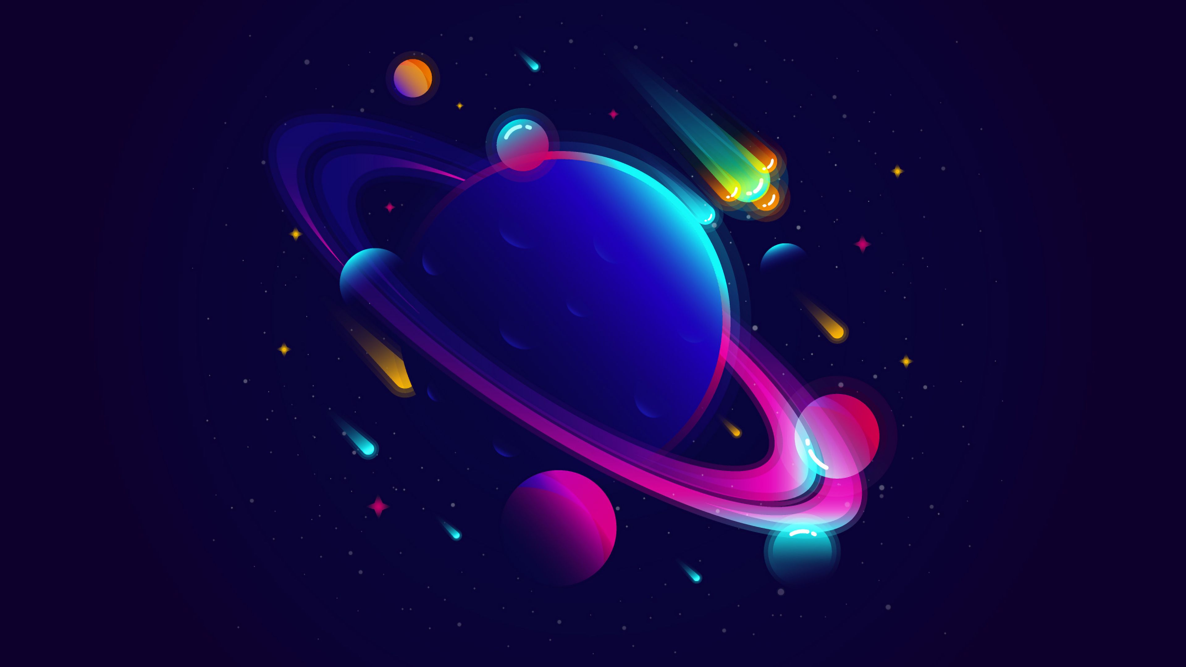 Saturn 4K wallpaper for your desktop or mobile screen free and easy to download