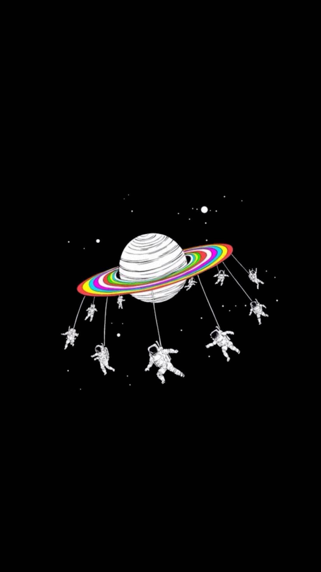 Download Astronaut Aesthetic And Saturn Wallpaper