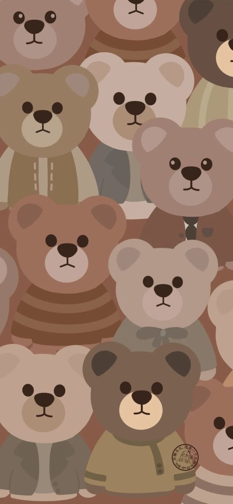 A wallpaper of a bunch of brown teddy bears - Teddy bear