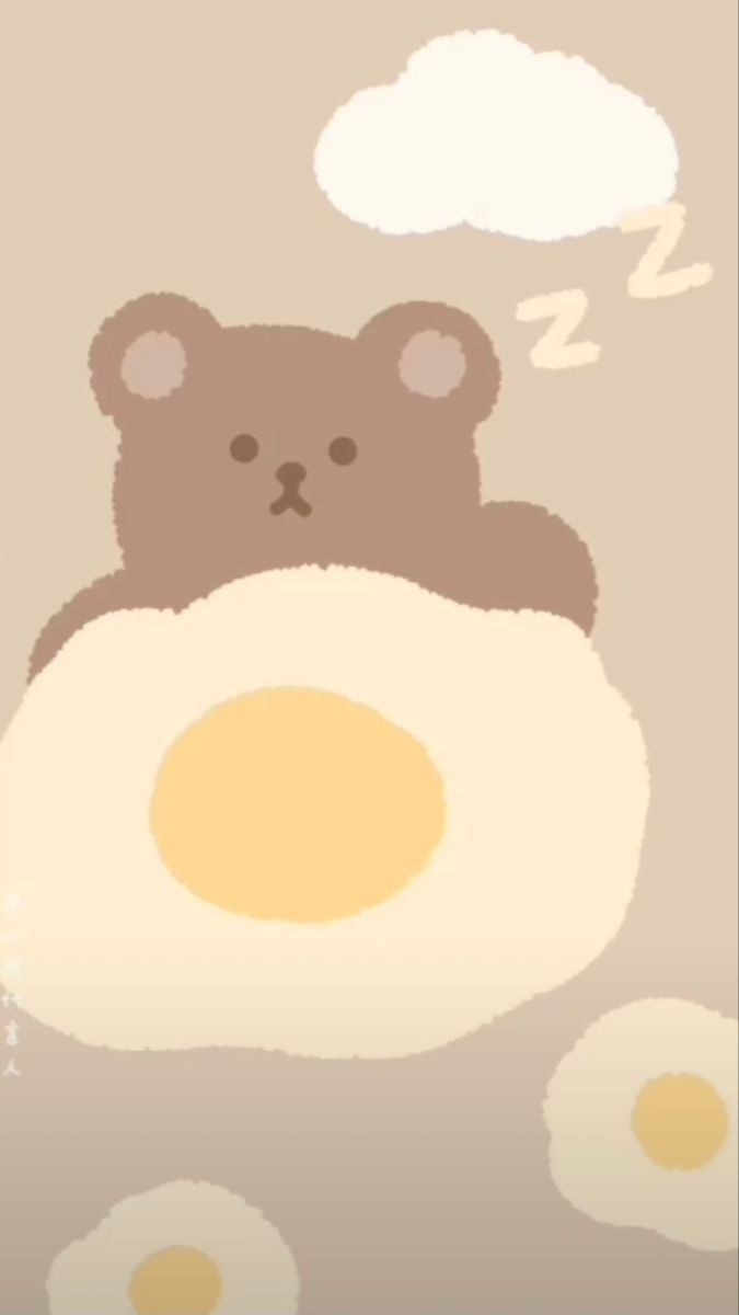 A brown bear sleeping on a white egg. - Teddy bear