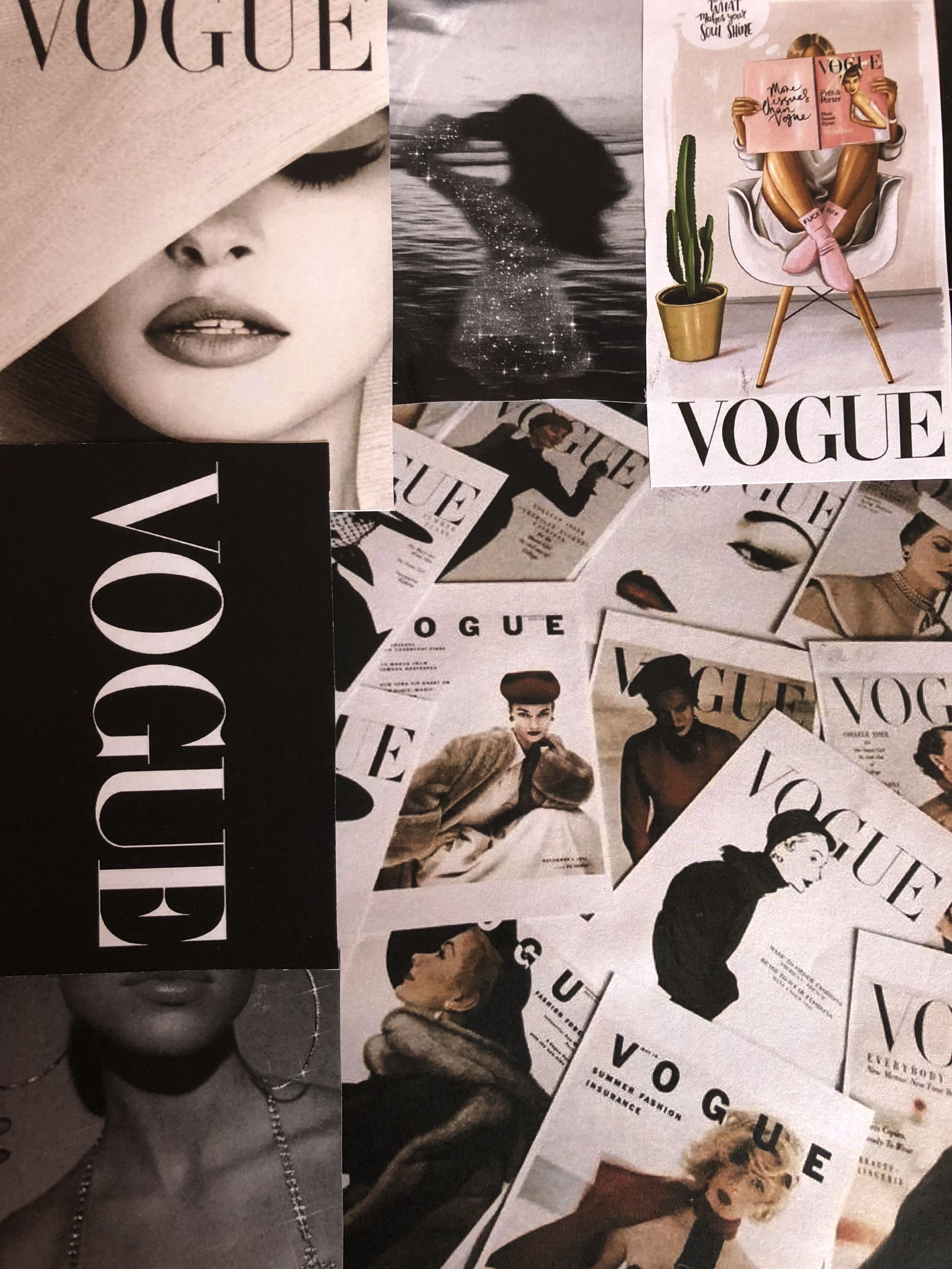 Vogue background. Vogue wallpaper, Collage background, Aesthetic iphone wallpaper